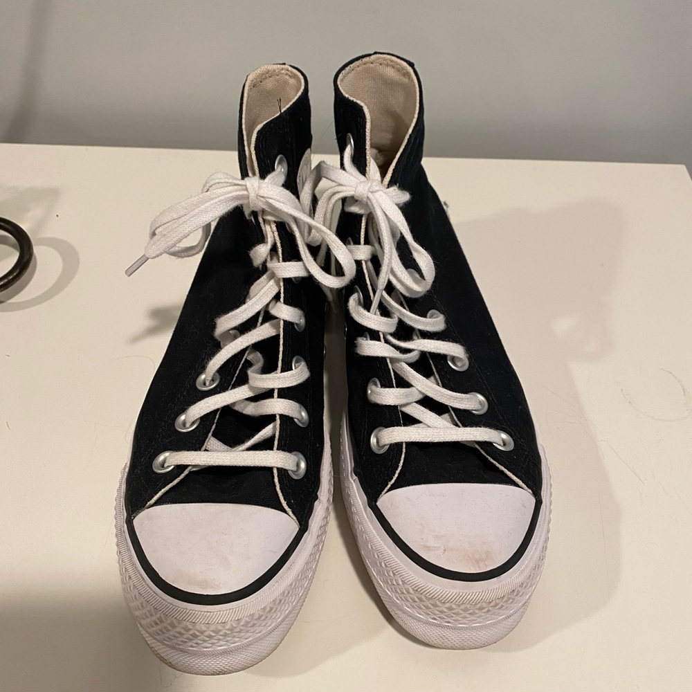 Classic Black and White Platform Sneakers